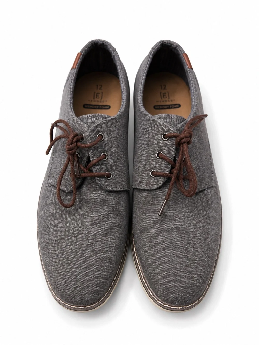 George Men's Gray Canvas Derby Shoes with Brown Laces